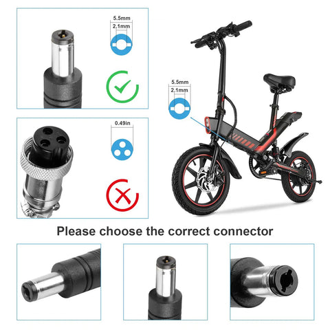 54.6V 2A Lithium Battery Charger For Gotrax Scooters 48V To 54.6V With 5.5X2.1MM Round Connector 100 To 240V AC Input 54.6V Max Output Safe Universal Power Adapter For GXL V2 G2 G3 G4 Apex Glider XR Elite XR Ultra