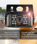 Wireless Backup Camera System Kit With Dual 7 Inch LCD Split Monitor For RV Truck Bus Camper And Trailer IP69K Waterproof Rear View Cameras Easy Install