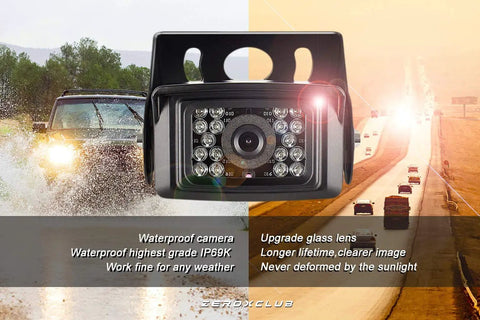 Wireless Backup Camera System Kit With Dual 7 Inch LCD Split Monitor For RV Truck Bus Camper And Trailer IP69K Waterproof Rear View Cameras Easy Install