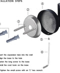 Installation steps for 2 Pack Matte Black Wall Mount Towel Hooks Set Heavy Duty Robe Coat Hooks Holder with mounting tools and screws.