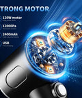 Internal view of 3 In 1 Cordless Handheld Vacuum And Air Duster, showcasing strong motor and components, with 12000Pa power.