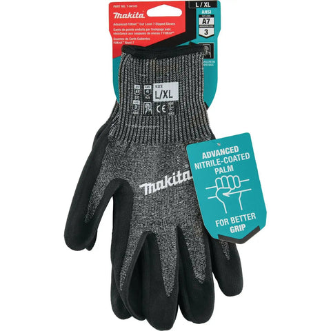 FitKnit Cut Level 7 Nitrile Dipped Work Gloves With Superior Grip ANSI A7 Cut Puncture 4 Flexible FitKnit Comfort Gray Black Large X Large US For Tough Jobs