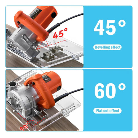 Rock Solid Router Table Insert Plate And Acrylic Trimming Machine Flip Plate For Heavy Duty Woodworking Projects With Knockout Precision And Zero Sweat Alignment Every Time at 45° and 60° angles.