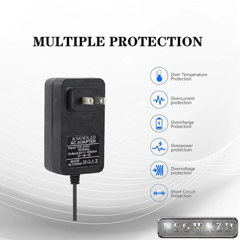 Polar Care Cube 6V Power Cord Replacement With On Off Switch 10 Foot DC Charging Cable 600mA Output Plug Adapter with Protection