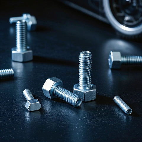 Set of stainless steel hex bolts with nuts; 1/4-20 x 1-1/2 in, fully threaded