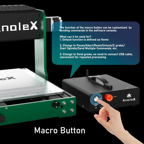 CNC Router Machine 4030-Evo Ultra 2 With All Metal XYZ Axes, controller with macro button for customized functions.