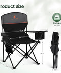 Two Pack Portable Camping Chairs For Adults with Lightweight Folding Design, size 35.8x21.6 in, supports up to 250 lbs