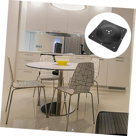 Top Shelf Heavy Duty Cast Iron Table Leg Brackets For Furniture Upgrade With Five Hole Secure Mount Plate seen in modern kitchen setting.