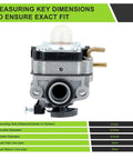 Front view of Ryobi 25cc Two Cycle Carburetor Replacement Kit For Ry252CS Ry253SS Ry251PH Ry254BC Weedeater Trimmer Parts.
