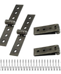 Set Of Four Folding Butt Hinges In Silver Stainless Steel For Cabinets And Doors Heavy Duty Small Strap Hinges DIY Friendly 84Mm Long 16Mm Wide 1.5Mm Thick