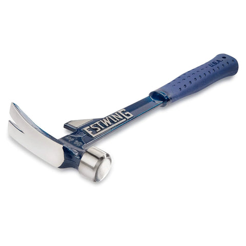 Hammertooth Style Hammer 24 Oz with long handle, rip claw, smooth face, shock reduction grip, USA made, pro grade framing tool
