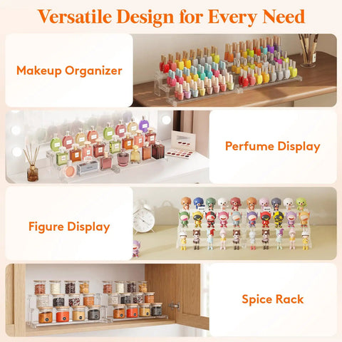 Clear 12 Inch Three Tier Cupcake Stand Display Riser Organizer With Tool Free Assembly For Perfume Cologne Storage Spice Rack Figurine Holder Makeup Organizer Room Decor And Party Decorations