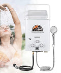 Portable 7L Propane Gas Water Heater With 1.85 GPM Tankless Instant Hot Water For Outdoor Shower RV Camping Cabin Boat White