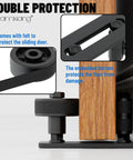 Sliding Barn Door Floor Guide Set, Wall Mount Stay Roller With 8 Setup Options, non-scratch flush bottom with felt strips