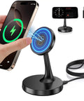 Magnetic Wireless Charger Stand With MagSafe 15W Fast Charge For iPhone 17 Series 16 15 14 13 12 And AirPods Slim Desk Pad Dock
