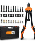 Rock Solid 16 Inch Rivet Nut Tool Kit With 110 Inserts And 11 Mandrels For Metric And Sae Bolts To Fix Your Ride Or Shop Projects With Ease Today, with case