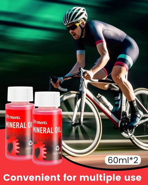 Cyclist with Pro Grade Hydraulic Disc Brake Bleed Kit For Shimano TEKTRO TRP With Clear Funnel And Mineral Oil Fluid 2x60ml bottles
