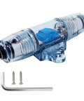Bulletproof 60 Amp Inline Anl Fuse Holder For Car Audio Subwoofer And Amplifier Setup with mounting screws and tools.