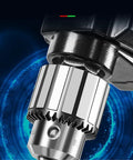 Close-up of chuck on 710W Mini Metal Lathe And Milling Machine With Variable Speed Control for precise tool holding.
