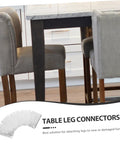Thick Iron Flat Leg Mounting Plates For Tables And Sofas Quickly Fix Wobbly Furniture Legs With Hella Sturdy Brackets on a wooden table.