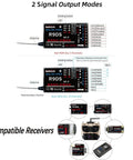 Diagram of R9DS receiver's signal modes for AT9S Pro 2.4G Radio Controller Transmitter With 10 To 12 Channel DSSS FHSS Tech