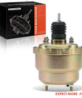 Street Proven Universal Vacuum Power Brake Booster For Hot Rods And Muscle Cars With Dual Diaphragm 7 Inch Design in front of packaging.