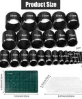 Leather Hole Punch Set 25-Piece With 1-25mm Hollow Punch Kit Includes A6 Cutting Mat And Storage Box Displayed in Product Size