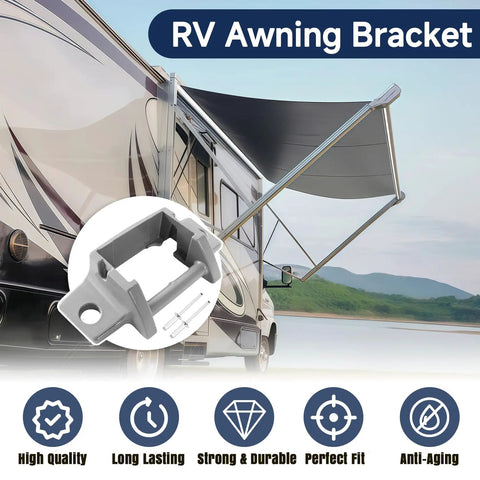 RV Awning Mounting Brackets Replacement Direct Fit for A E 8300 8500 8700 9000 Series Diecast Foot Service Kit With Rivets Heavy Duty and Easy Install for RV Awnings
