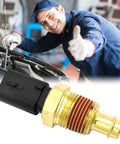 LKAHG coolant temperature sensor with brass threaded body and black plastic connector.