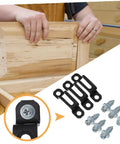 Fifty Pack Hidden Cabinet Connectors And Drawer Pull Screws With Slick Polished Finish For No Sweat Installation and Locked In Hold On Drawers Smooth Zinc Alloy Hardware on wooden drawer front.