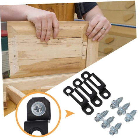 Fifty Pack Hidden Cabinet Connectors And Drawer Pull Screws With Slick Polished Finish For No Sweat Installation and Locked In Hold On Drawers Smooth Zinc Alloy Hardware on wooden drawer front.