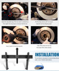 Beast Of A Tool 6980 Drum And Rotor Puller For Heavy Duty Hub Removal Freeing Rusted Drums Rotors Drive Wheels Gears Flywheels And Pulleys With Slim Jaws And Easy Setup For Tight Spaces And Smooth Leverage used on rusted brake drum