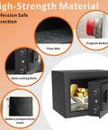 Compact Digital Safe With Electronic Keypad, Wall Or Cabinet Security Box for home use, showing features and materials.