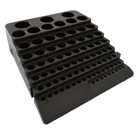 Close-up of All In One CNC Tool Storage Case for Milling Cutters, Reamers, and Drill Bits with Durable PP Construction