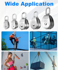 2 Pack M50 Lifting Double Pulley Block Made From 304 Stainless Steel With Swivel Hook Roller Heavy Duty Rigging Usage