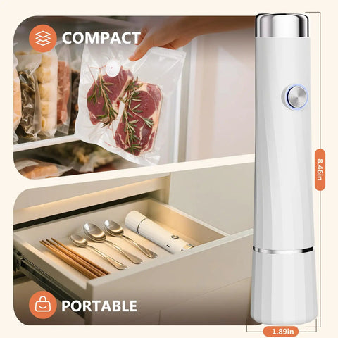 Compact Handheld Vacuum Sealer For Meal Prep And Leftovers With Freezer Storage Includes 30 Reusable Vacuum Bags Keeps Meat Produce