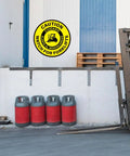Forklift Traffic Warning Sign Set 5 Pack Bilingual Look Out For Lift Trucks Floor Stickers 17 By 17 Inches Self Adhesive Vinyl Waterproof Anti Slip Signage For Office Work Site And Warehouse displayed on wall in warehouse setting