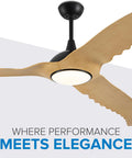 Sleek Eighty Four Inch High Velocity Ceiling Fan With Hardcore One Hundred Watt Motor And Three Patented Blades Serving Killer Chill For Every Room And Patio Hangout, featuring wooden blades and stylish light.