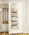 Heavy Duty Over The Door Organizer And Hanging Closet Storage Rack With Multiple Pockets Keeps Your Bathroom Tidy Without Sagging.