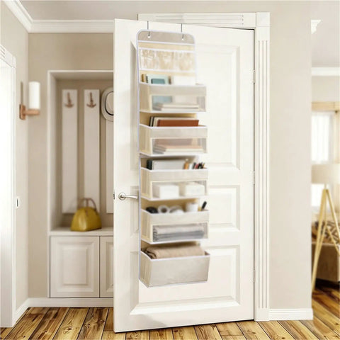 Heavy Duty Over The Door Organizer And Hanging Closet Storage Rack With Multiple Pockets Keeps Your Bathroom Tidy Without Sagging.