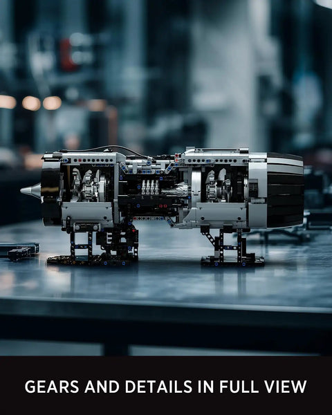 Turbofan Engine Building Set For Adults Hands On Engineering Challenge Model With 2216 Pieces Semi Exposed Gears And Crank Driven Motion