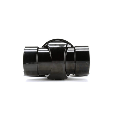 6 Inch ABS Backwater Valve For Basements And Low Areas With Elastomeric Flapper Seal And Hand Tightened Threaded Cap Delivers Solid Backflow Prevention From Sewer Lines, side view