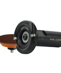 Heavy Duty Mini Turbo Angle Grinder Kit With 50 Millimeter Tungsten Cutters For Effortless Freehand Wood Sculpting And Power Carving, featuring black tool with sanding disc.