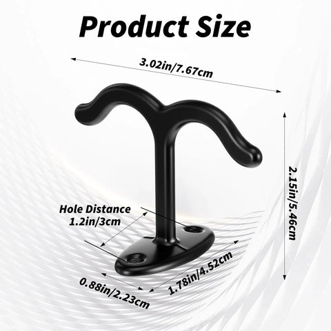 12 Piece Zinc Alloy Double Coat Hooks Set With Screws For Ceiling Or Under Shelf Mounting Heavy Duty Rust Resistant Hooks Size Diagram