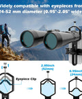 Universal Telescope Phone Adapter Mount for Microscope, Binoculars, and Spotting Scopes Fits Eyepieces 0.95 to 2.05 Inches illustrated