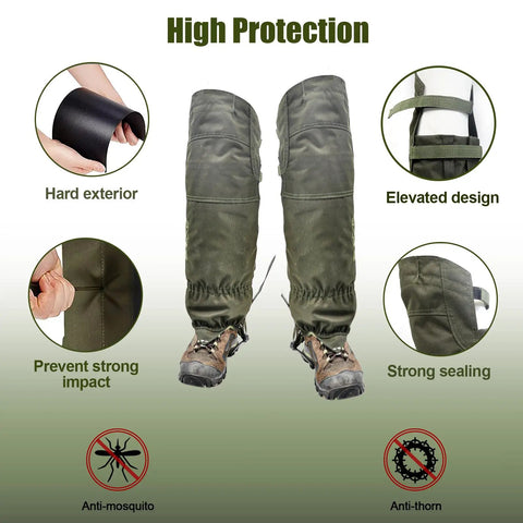 Tactical Leg Gaiters For Outdoor Hunting And Hiking Ultralight Waterproof Breathable Anti Tear Oxford Fabric with elevated design.