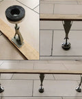 Set Of 6 Bed Frame Slat Support Legs With Steel Construction And Adjustable Height Heavy Duty Bed Feet, close-up view