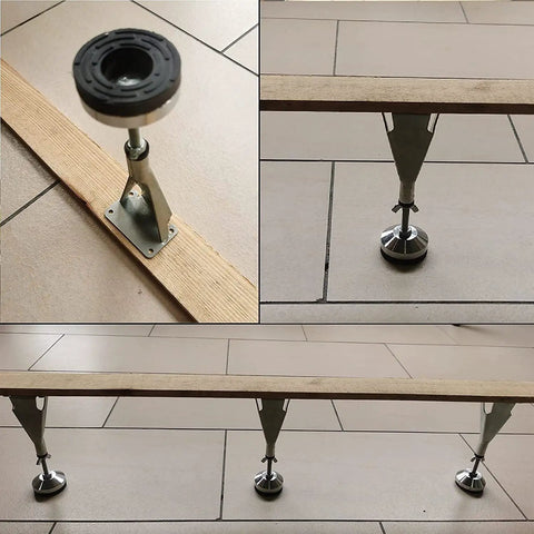 Set Of 6 Bed Frame Slat Support Legs With Steel Construction And Adjustable Height Heavy Duty Bed Feet, close-up view