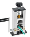 Heavy Duty Manual Wire Stripper Machine With Power Drill Adapter For Scrap Copper Cable, side view of manual crank design and aluminum housing.