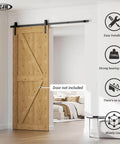 Heavy Duty Barn Door Hardware Kit 4 Foot Sliding Track For 24 Inch Wide Door Panels With Sturdy Steel And Nylon Rollers in room